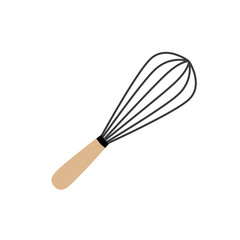 Doodle whisk cute illustration cooking and baking cake or dough that can be used for sticker, book, mandala, scrapbook, icon, decorative, etc. with aesthetic colorful cream color