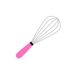 Doodle whisk cute illustration cooking and baking cake or dough that can be used for sticker, book, mandala, scrapbook, icon, decorative, etc. with aesthetic colorful pink color