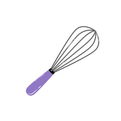Doodle whisk cute illustration cooking and baking cake or dough that can be used for sticker, book, mandala, scrapbook, icon, decorative, etc. with aesthetic colorful purple color