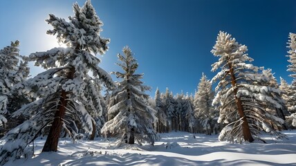 snow covered trees