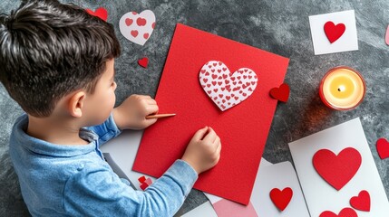 Heartfelt Valentine CraftingRomantic Bonding Experience for Kids at Home with Love Hearts and Creativity