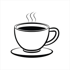 Coffee Cup silhouette icon vector illustration on white background
