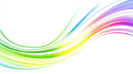 Obraz premium Colorful abstract wave design with smooth gradient lines on white background, creating dynamic and vibrant visual effect