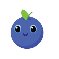 Cool Bubbly Blueberry cartoon vector on white background