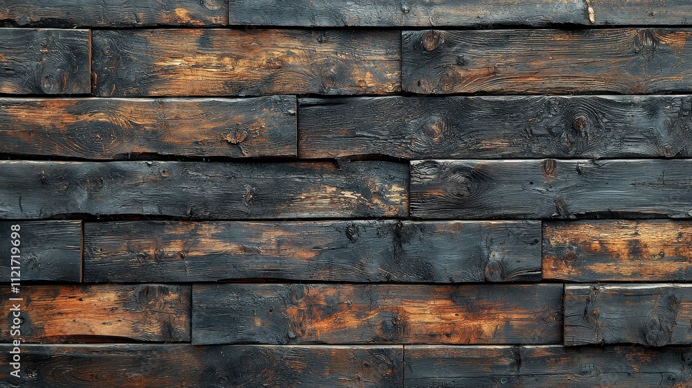 Poster dark rustic wood texture on wall with natural grain patterns and weathered finish