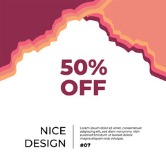 Flat abstract minimalist sale background in pink magenta colors