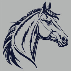 horse head silhouette vector art and illustration