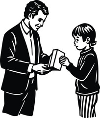 Celebrate Father’s Day with this elegant silhouette vector illustration. Featuring a heartfelt and timeless design, this illustration captures the spirit of love and appreciation for fathers