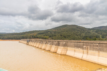 View of the dam on the river. Beni Metir, Jendouba, Tunisia