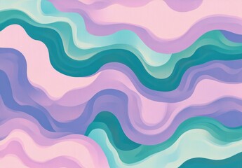 Fototapeta premium 流れる波模様の抽象的なアート作品が魅惑的な色調で配置されているスリーブ