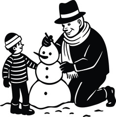 Celebrate Father’s Day with this elegant silhouette vector illustration. Featuring a heartfelt and timeless design, this illustration captures the spirit of love and appreciation for fathers