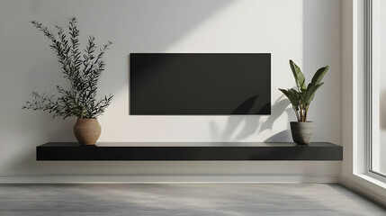Simple Black Surface for Minimalist Banner Mockup
