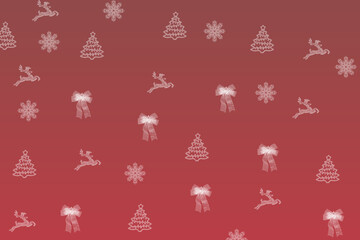 motif décoration de noël sur fond rouge style papier peint vintage