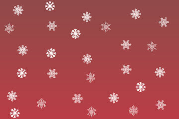 motif flocons de neige variés sur fond rouge style papier peint de noël