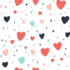 seamless illustration of drawn hearts