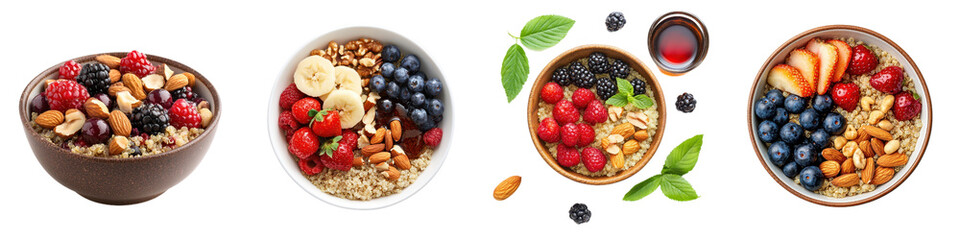 Delightful berry quinoa breakfast bowls bowl quinoa berries nuts breakfast healthy food fruit oatmeal delicious nutritious morning meal