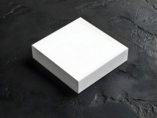Elegant Minimalist White Box on Pure Black Canvas