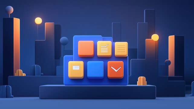 Education technology and content creation concept. Online education interface featuring virtual tutors, designed for enhanced learning experiences in a digital environment.