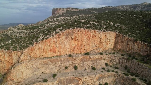 Quarry Pit Mine Rocky Terrain in Spanish Mountains of Andalusia