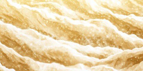 Obraz premium 美しい金色の波のような雲が輝く幻想的な空の様子