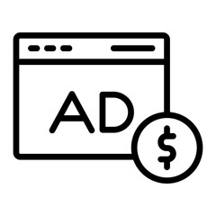 Ad Spend Vector line Icon Design