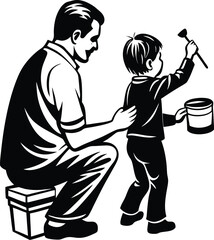 Celebrate Happy Father's Day Silhouette Vector Illustration