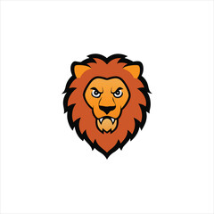 Lion Face head vector art on white background
