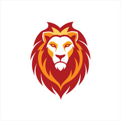 Lion Head Mascot Template Logo Design vector illustration