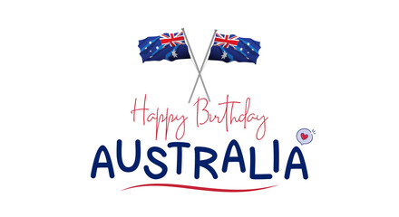 happy birthday Australia Day, 26 th January greeting card banner images