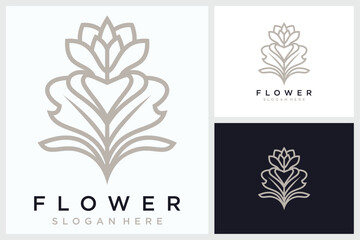 Abstract Luxury Flower Line Art Logo, Abstract Luxury Flower Line Art Vector
