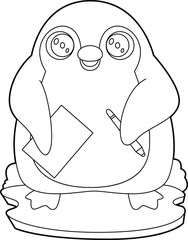 Penguin Pen Paper Animal Vector Graphic Art Illustration