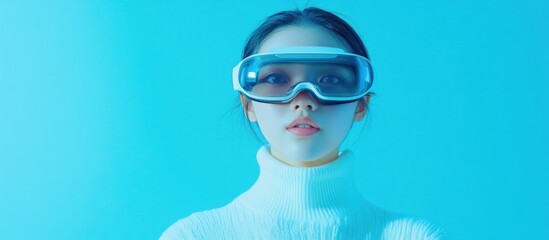 Woman Wearing Futuristic Goggles