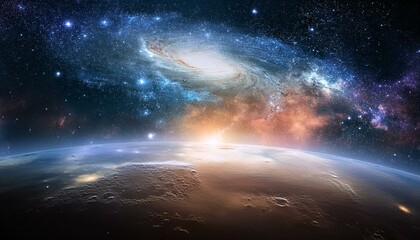 Fototapeta premium vastness of space concept: fantasy, science and galaxy background
