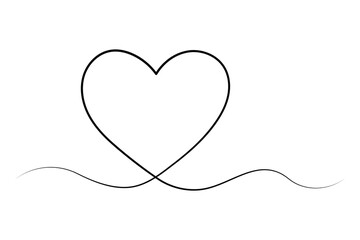 Minimalist continuous heart one line drawing
