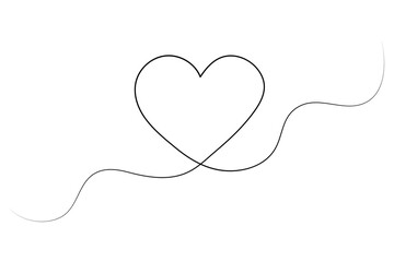 Minimalist continuous heart one line drawing
