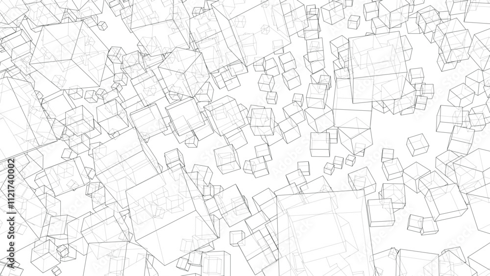 Poster wireframe boxes. sketch style