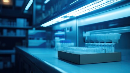Fototapeta premium Laboratory Test Tubes Under UV Light
