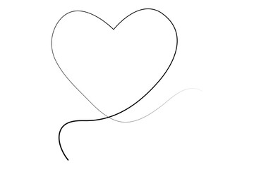 Minimalist continuous heart one line drawing
