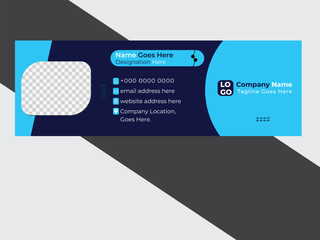 Email Signature Design with Vector File For Email Footer Template.