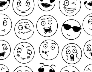 hand drawn vector emotional face emoji background