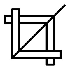 Crop Tool Vector Line Icon Design