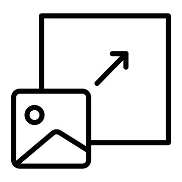 Image Resizer Vector Line Icon Design