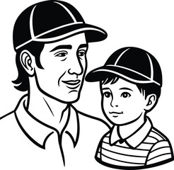 Happy Father's Day Silhouette Vector Illustration