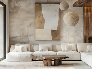 Minimalist Living Room with White Sofa
