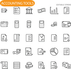 Accounting Tools Financial Icons, Documents, and Business Resources