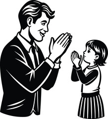 Happy Father's Day Silhouette Vector Illustration | Heartfelt Design for Celebrations.this illustration captures the spirit of love and appreciation for fathers