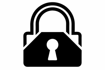 Lock and unlock icons: black, white, simple. Set of close and open locks ,a basic padlock silhouette icon vector ,Padlock, lock line icon isolated on white background.