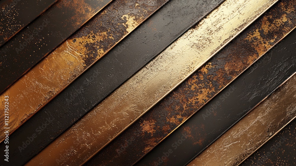 Poster Warm metallic diagonal lines create an engaging abstract composition, displaying rich textures and subtle color contrasts that evoke a sense of depth and warmth in the viewer's mind
