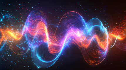 Fototapeta premium Particle wave pattern. Harmonic. Illustration