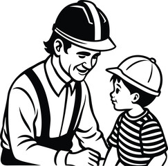 Celebrate Father’s Day with this elegant silhouette vector illustration. Featuring a heartfelt and timeless design, this illustration captures the spirit of love and appreciation for fathers